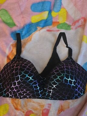 torrid Black Bra with Iridescent Purple & Teal Accents Wireless